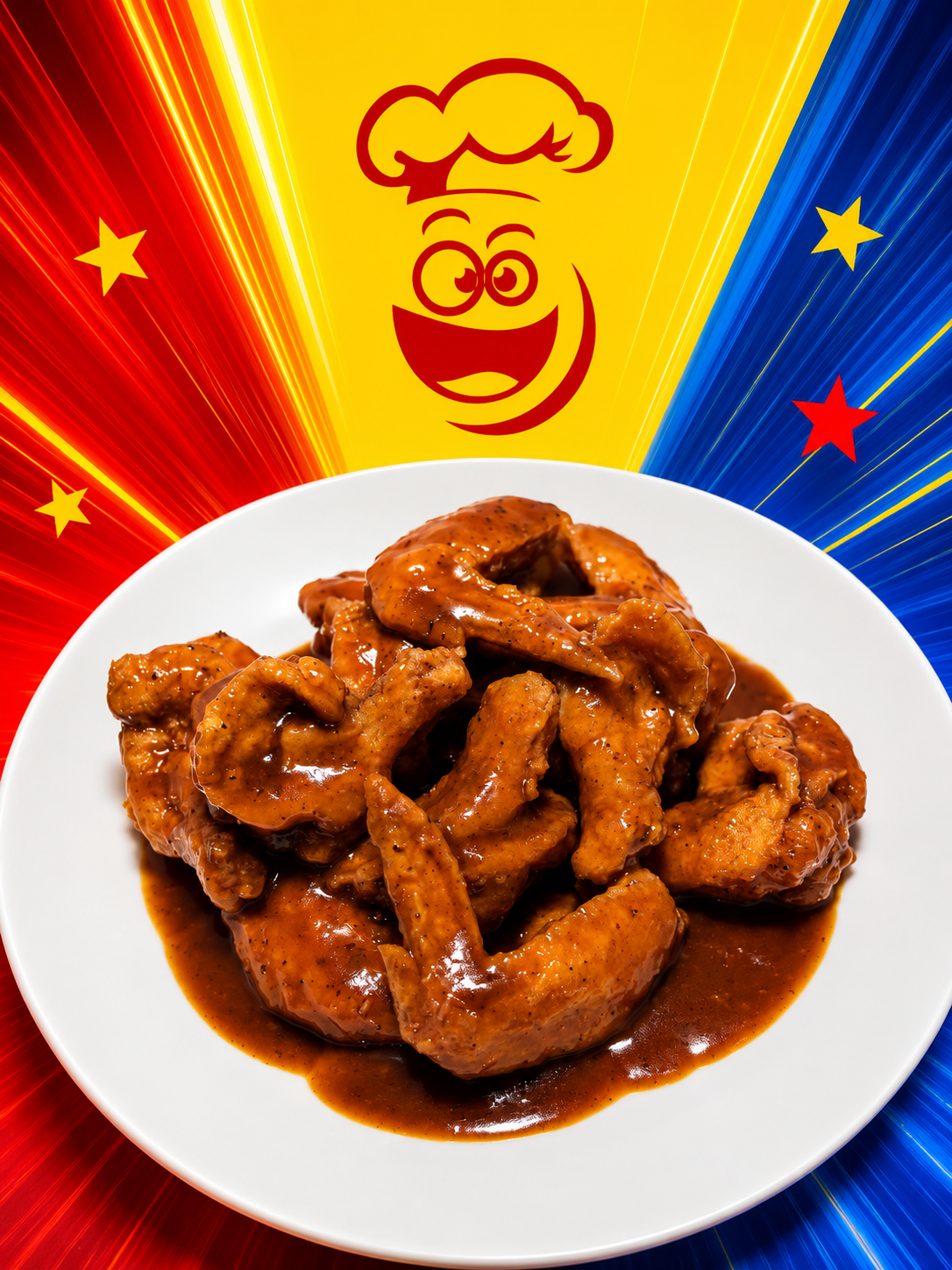 Alitas de pollo bañadas en salsa chipotle BBQ